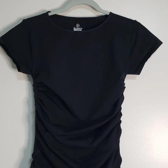 Blanqi Dress Maternity Short Sleeves Small / Medium Black Bodycon Stretchy Comfy - Picture 2 of 9